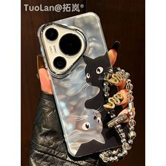 適用華為pura70pro+新款手機殼p60pro網紅超火p50pro電鍍銀水波紋