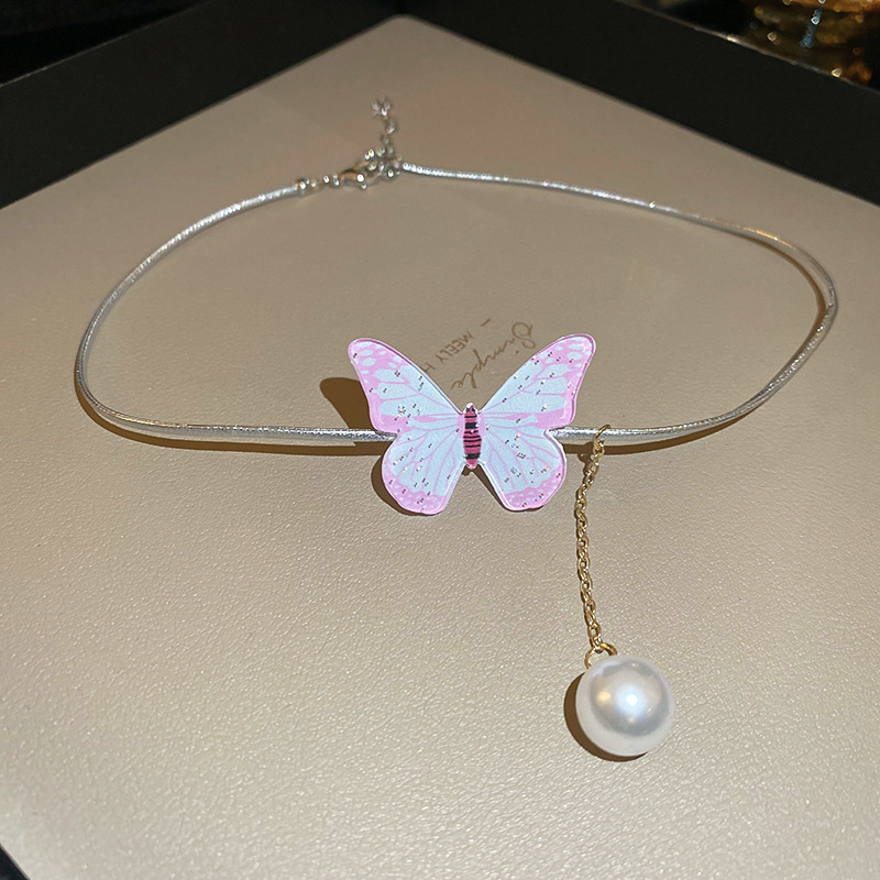 Cuentas de arroz de dopamina perla collar de cuentas cilíndricas temperamento de moda nicho Cadena de clavícula personalidad collar de todo fósforo para las mujeres