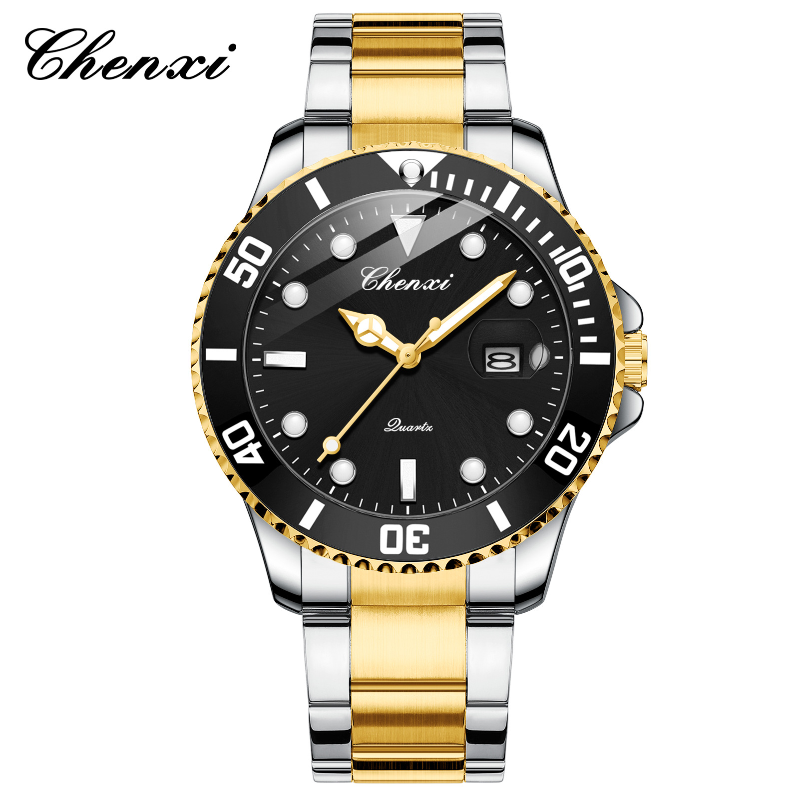 Blackwater Ghost Lao Watch Men's Fashion Waterproof Quartz Watch Factory Direct Steel Belt Wholesale Magnifier Calendar Watch