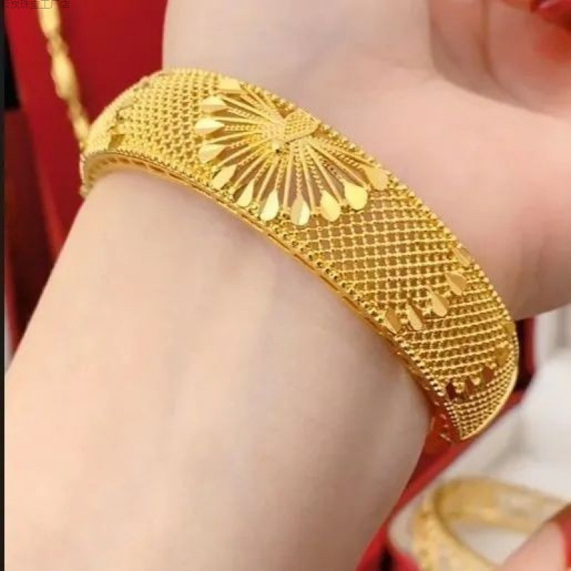 Peacock Bride Imperial Concubine Bracelet Sand Gold Bracelet High-Quality Sand Gold Fashion Vietnamese Sand Gold Real Color Gift for Girlfriend's Mother