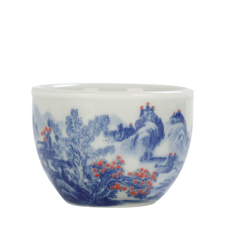 Синий и белый porcelain пейзаж мастер чашка персональная китайская одна чашка дома керамическая чашка чайник подарочная коробка