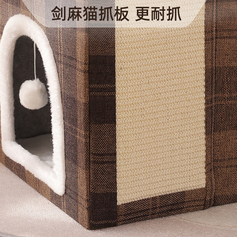 Colada para gatos transfronteriza, almacenamiento plegable, casa para gatos, villa, cuatro estaciones, uso general, tabla de agarre para gatos, guarida para gatos, suministros para mascotas