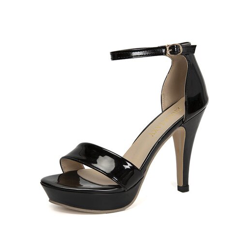 Women's 2024 Summer High Heel Sandals with One Strap, Thick Heel, Sexy Nightclub Waterproof Platform Fashion Sandals for Plus Size