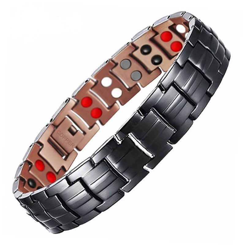 In stock Amazon list red copper bracelet for men and women couple red copper energy magnetic therapy jewelry wholesale S377