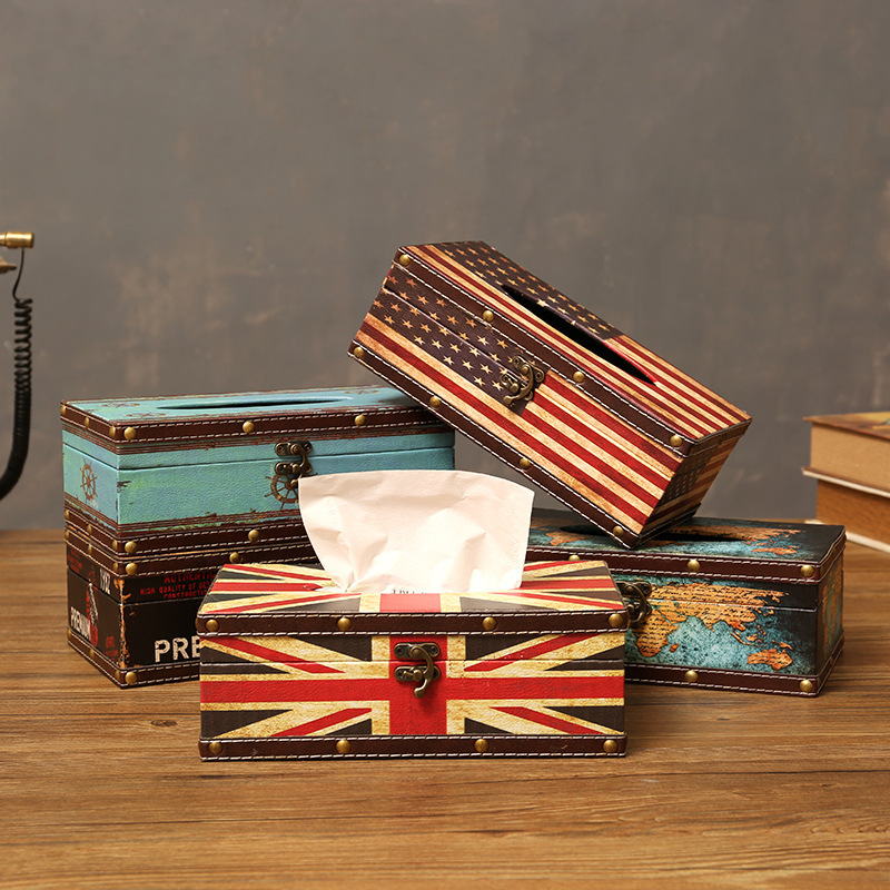 thumbnail image 1 of Caja de pañuelos de estilo británico, caja de pañuelos creativa para restaurante, caja de pañuelos cilíndrica para automóvil, caja de servilletas, artículos para el hogar de gran venta, 1 of 5