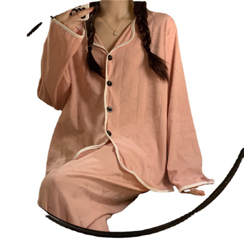 Pijamas de chicas en línea de manga larga otoño y invierno coreano microblogging chatter en vivo ropa doméstica set de corazón de chicas se puede usar fuera