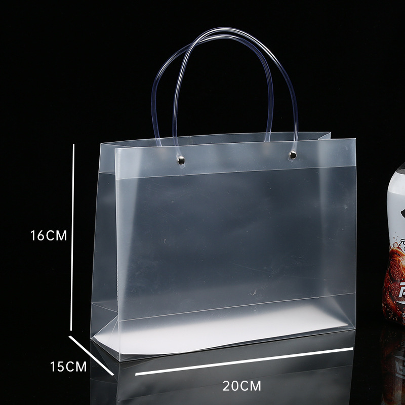 Spot pp bolso de mano transparente bolsa de regalo de plástico de pvc esmerilado bolsa de regalo de mano de boda logotipo personalizado a granel image 26
