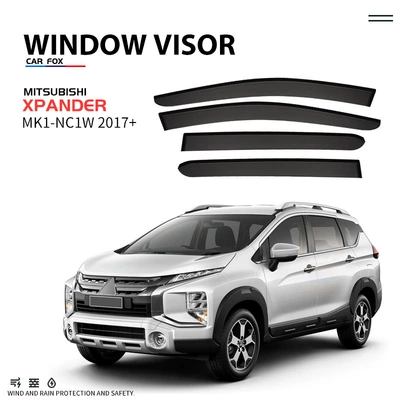 visor, Rain shield - standard-packing-without-logo-mitsubishi-xpander-mk1-nc1w-2017-plexiglas-no-bright-strips-rain-shield