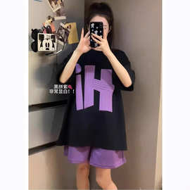 时尚减龄运动服套装女夏季学生韩版宽松短袖短裤休闲两件套跑步潮