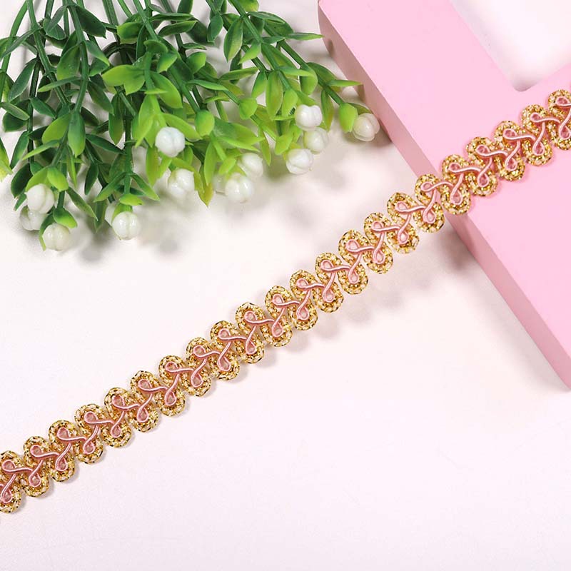 Spot 1.2cm color oro y plata accesorios de encaje accesorios de ropa 32 colores ciempiés borde de espigan encaje