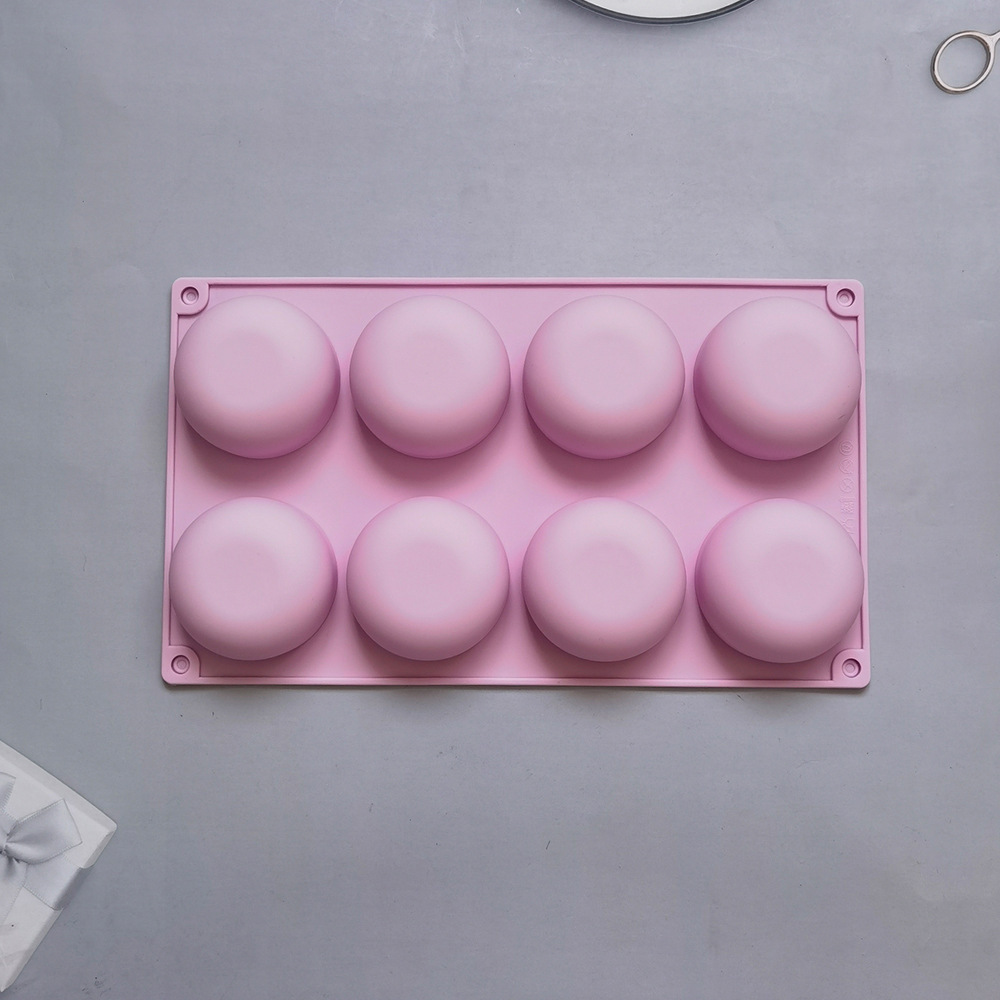 Silicone 8 con fondo plano semicircular 129 pastel chocolate molde de silicona postre pastel decoración cocina molde de horneado