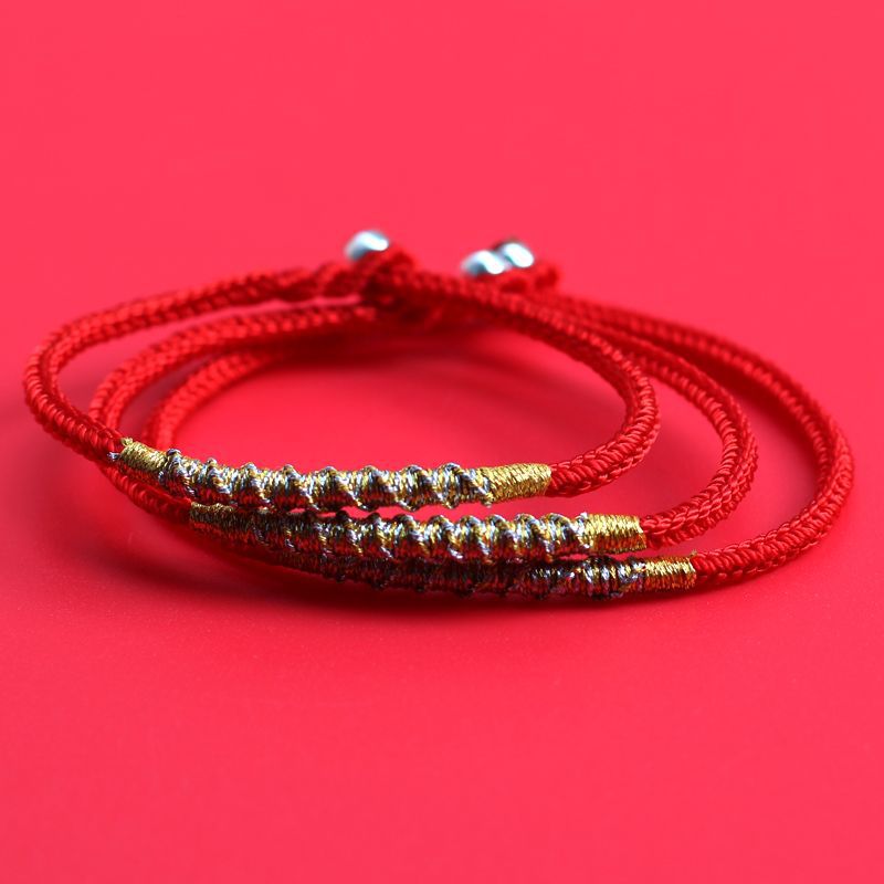 Gifts for Men and Women in the Year of the Snake, the Year of the Zodiac, Good Luck for Husbands and Children, Red Hand Rope, Hand-Woven Dragon Diamond Knot Bracelet Rope