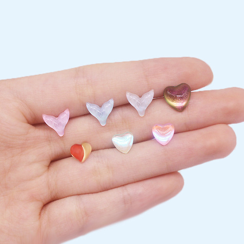 Gaibei European and American cross-border round heart-shaped tongue nail water drop color tongue nail personalized piercing jewelry stainless steel tongue nail