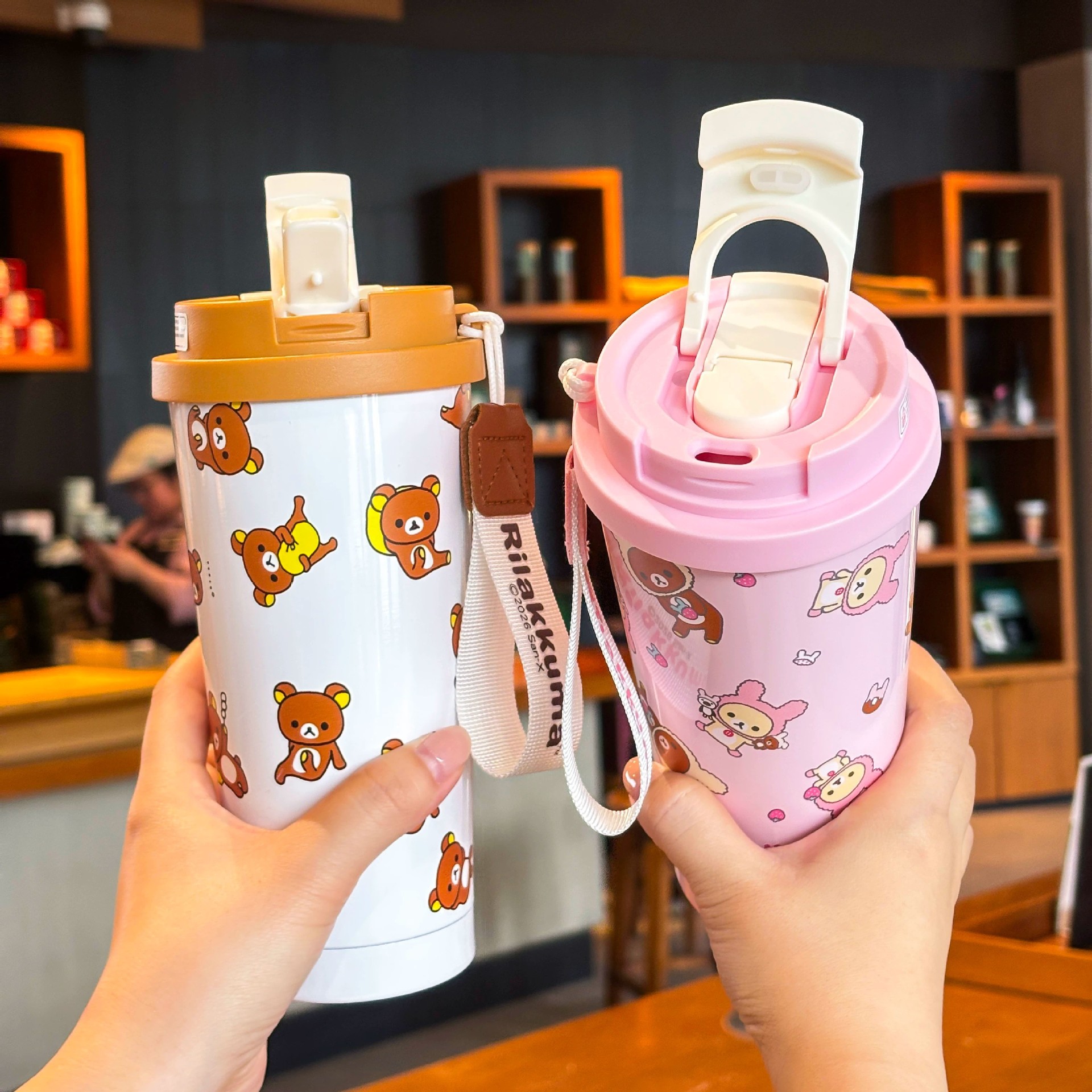 Auténtico relajado oso 2026 nuevo tipo de taza de agua para chicas de alto valor 316 taza de café de oficina de acero inoxidable