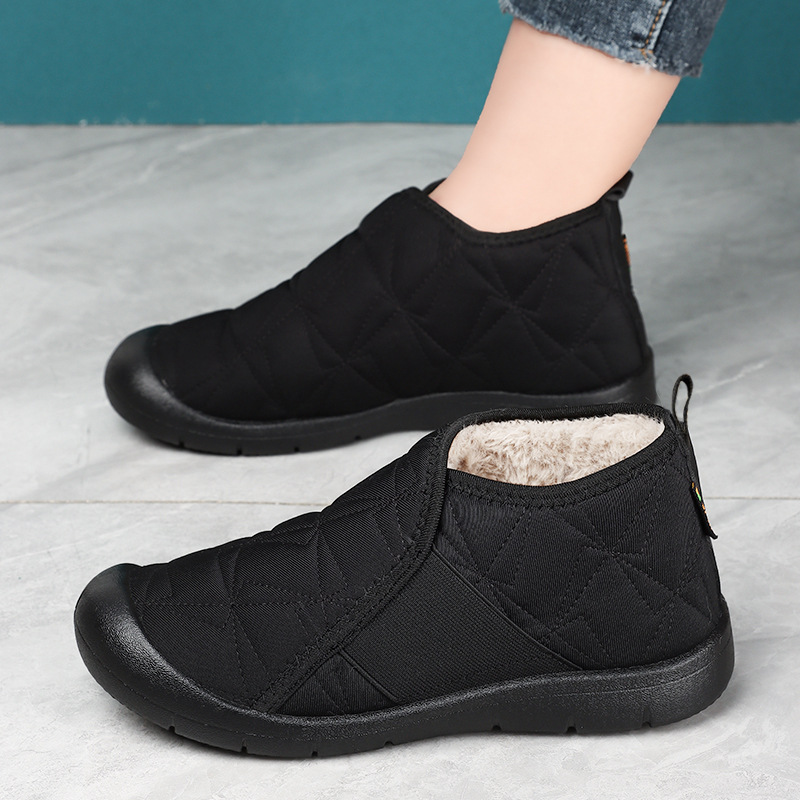 Botas de algodón de invierno de mujer nuevas botas de nieve planas de mujer cómodas botas cortas casuales de moda zapatos de algodón calientes de mujer