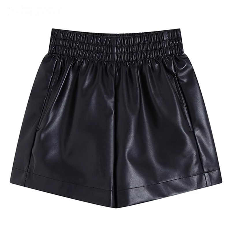 2023 Spring Autumn and Winter New Fashion PU Leather Pants Casual Pants Women's High Waist Straight Wide Leg Pants Short Pants 2023 Spring Autumn and Winter New Fashion PU Leather Pants Casual Pants Women's High Waist Straight Wide Leg Pants Short Pants