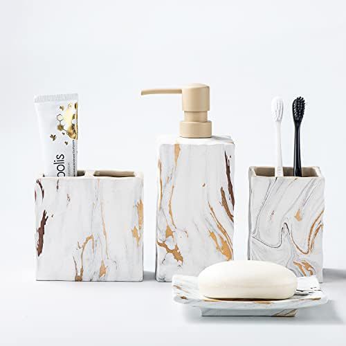 Juego de Accesorios de Baño Set de 4 Piezas de Cerámica, Decorativo, para Baño image 19