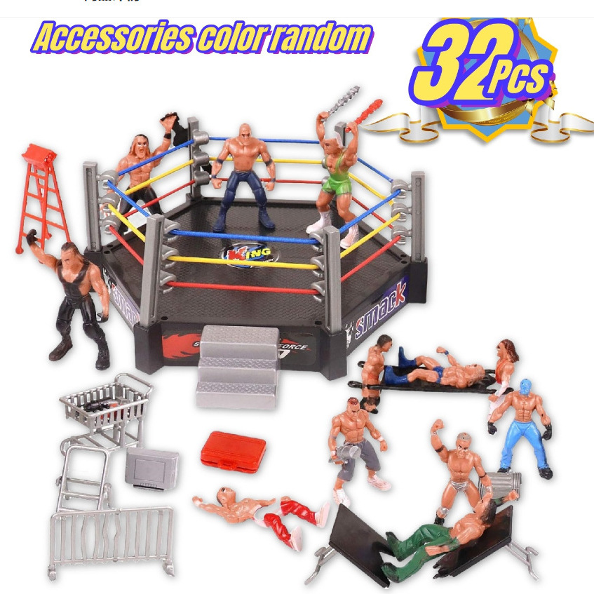 Wrestling transfronterizo juego de muñecas modelo de escena de lucha libre Gladiador adornos infantiles soldados juego de juguetes lotes