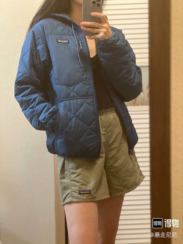 跨境巴塔Patag户外美版复古菱纹飞行员休闲轻量防风保暖连帽棉服|undefined