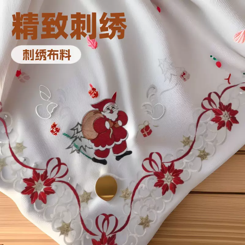 工厂生产欧美风格圣诞老人圣诞花装饰室内外桌布家居圣诞氛围手工