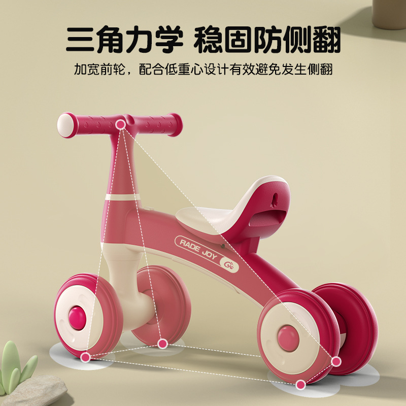Children's Balance Car 1-3 Years Old Kidsren's Pedalless Scooter Baby Toddler Four-Wheel Baby Scooter