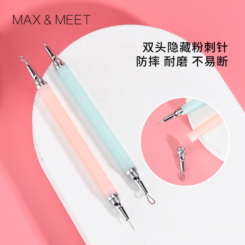 Manufacturer-supplied hidden pimple needle for removing pimples, blackhead removal, portable dual-head acne needle beauty tool