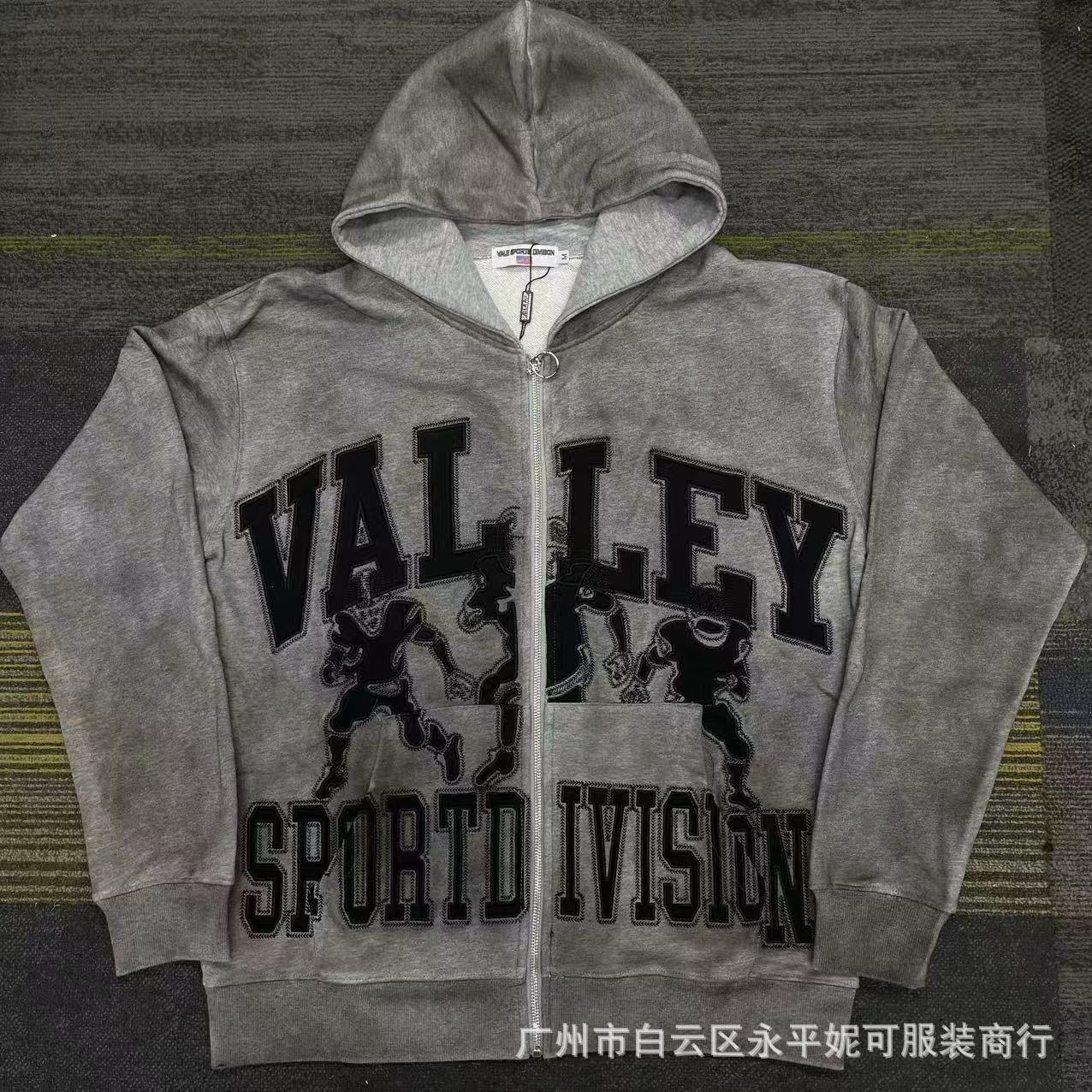 VALLEY Sport Division Zip-Up Jacket Rhinestone Grey