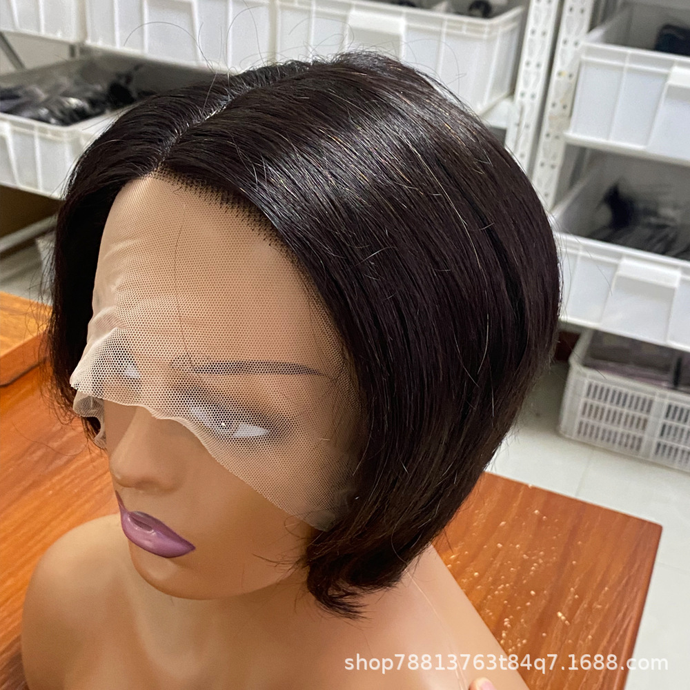 Uso diario pixie pelo corto peluca 13x4 lace Wigs pelo real pixie wig