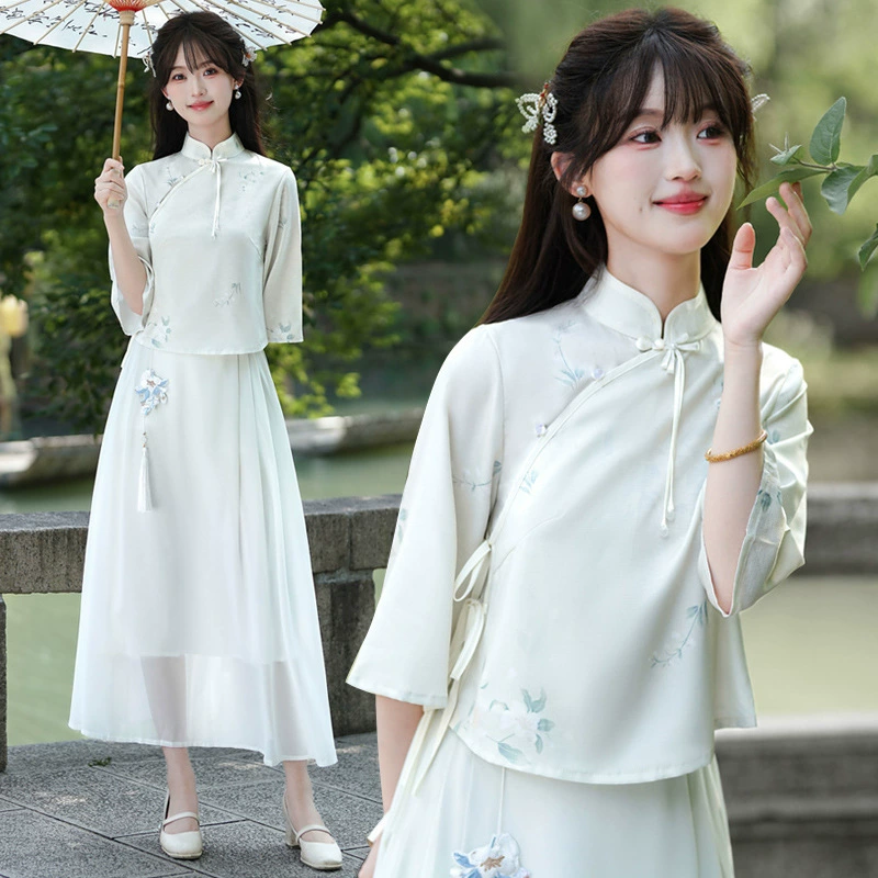 Китайская Республика темпераментная женская одежда Новый китайский ретро-принт