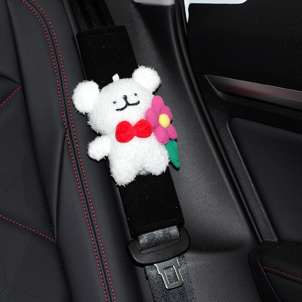 Car Safety Belt Shoulder Cover Women's Anti-wear Clothes Summer Cute Line Puppy Car Safety Belt Shoulder Cover Soft