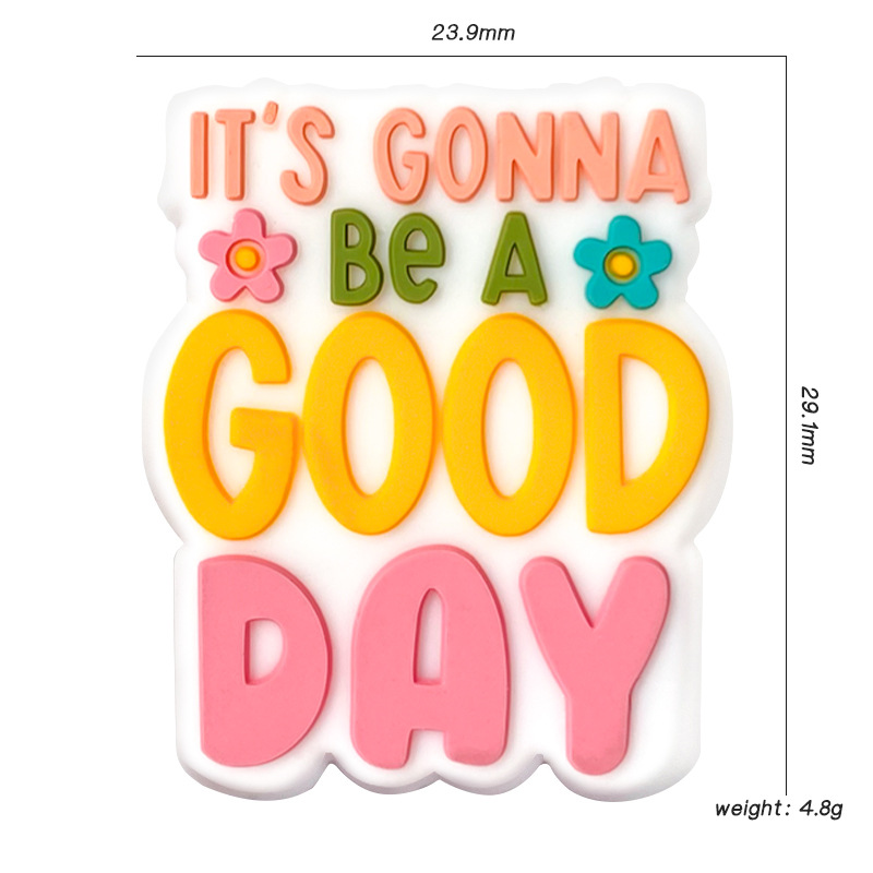 Factory Hot Selling Alphabet Good Day Silicone Bead Keychain Beads Nipple Chain Accessories Wholesale