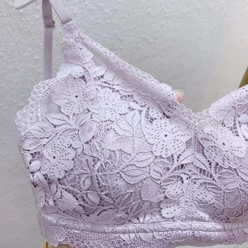 Кружевное белье, тонкий бюстгальтер, sexy беспроводной бюстгальтер, съемный пуш-ап