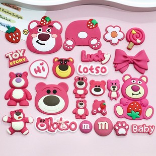 Cartoon strawberry bear diy soft rubber accessories cream rubber mobile phone case hole shoes hair accessories accessories material bag