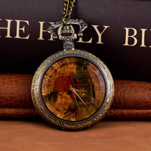 Quartz watch Large pocket watch Tan glass clock tower pocket