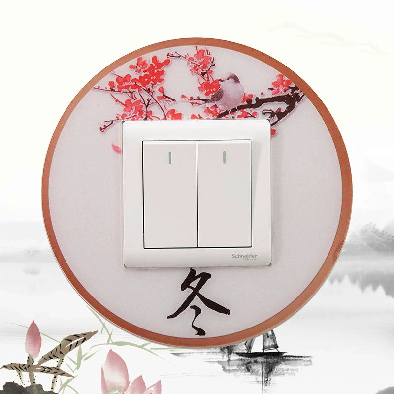 Acrylic switch key on wall, protective case, decorations, creative round jewelry, simple and elegant design