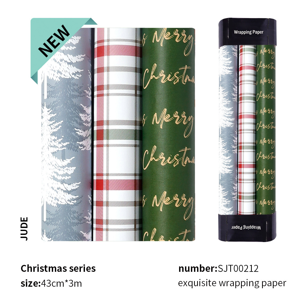 Papel de embalaje de regalos de Navidad de gran tamaño caja de regalo de vacaciones embalaje de materiales hechos a mano Papel de regalo de papel de fondo a cuadros rojos y verdes