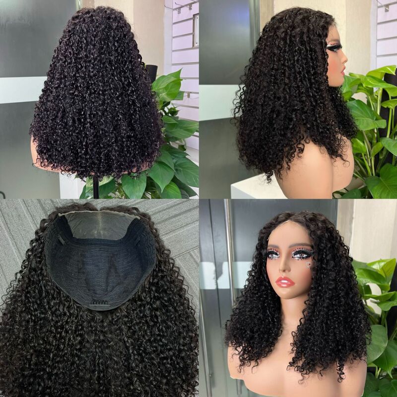 African small roll front lace wig 5*5 glueless pixie curly wig head cover