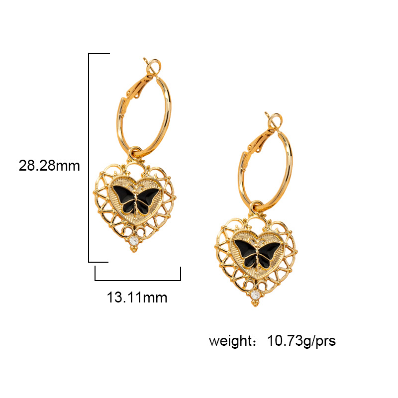 Simple Heart Fashion Butterfly Earrings display picture 1