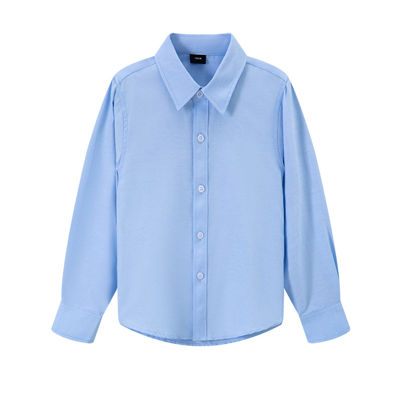 Camisa azul para niños Camisa de manga larga de primavera y otoño para niños Camisa de escuela primaria de jardín de infantes uniforme escolar