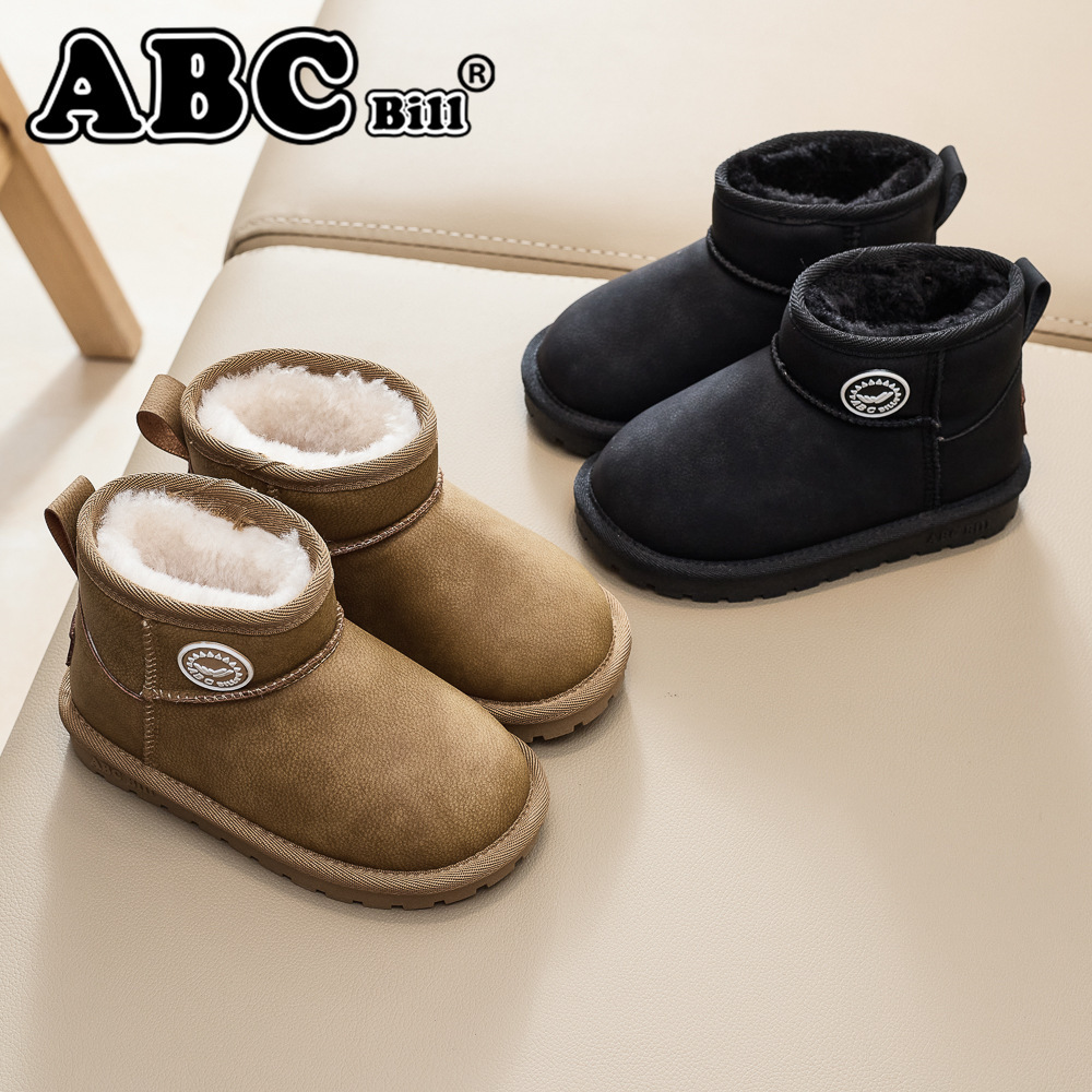 ABC Bill winter new children's snow boots boys and girls warm children's shoes fleece-lined thick baby cotton boots wholesale