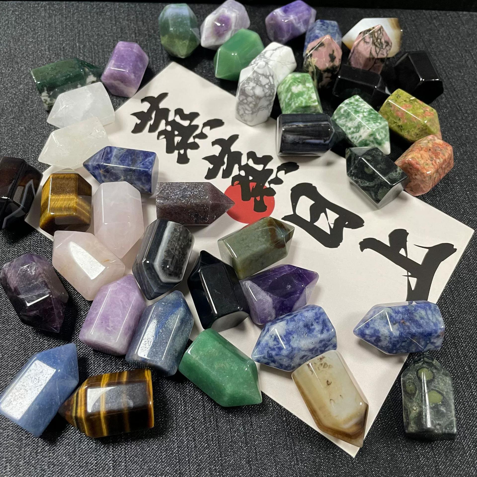 Jinglei натуральный кристалл нефрит Аметист колонна с шестиугольным краем каменные украшения оптом DIY ремесла оптом