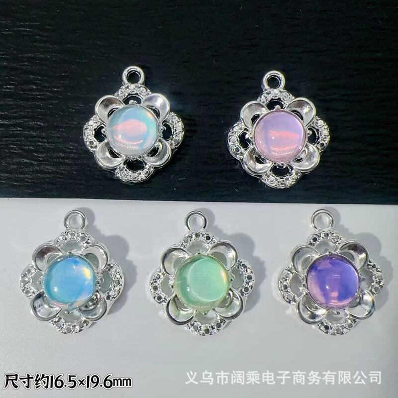 New Sunflower Inlaid Moon Pendant DIY Beaded Bracelet Necklace Earrings with Chinese-Style Gold Accessories