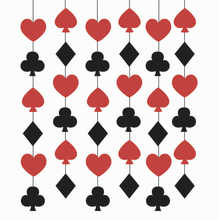 扑克牌拉花挂件生日派对扑克牌拉花彩带挂饰扑克空中悬挂拉花批发