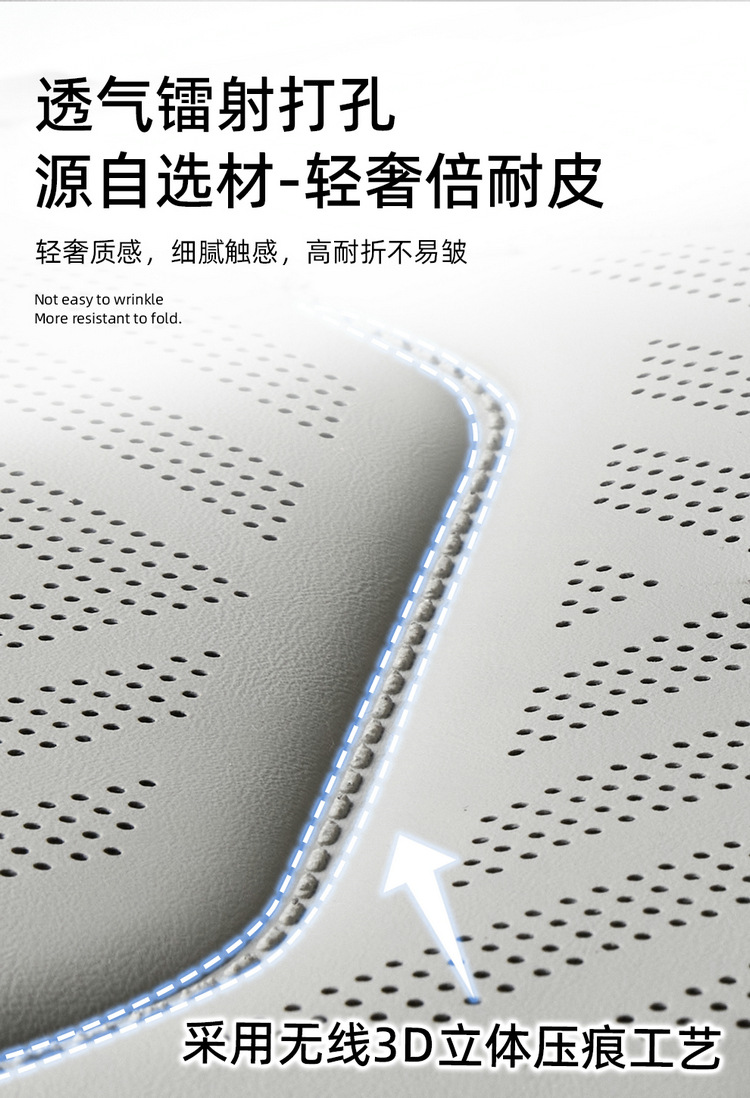 Car Seat Cover, Universal for All Seasons, Wear-Resistant Leather Seat Cushion, Full-Cover Seat Cover, Perforated and Breathable Car Seat Cover, Five-Seater Car Cushion