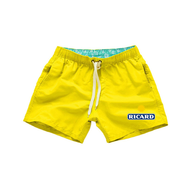 Quick-Drying Ricard Beach Shorts for Men, Plain Color, Loose Casual Shorts, Popular on Shopee Southeast Asia Cross-Border Sales