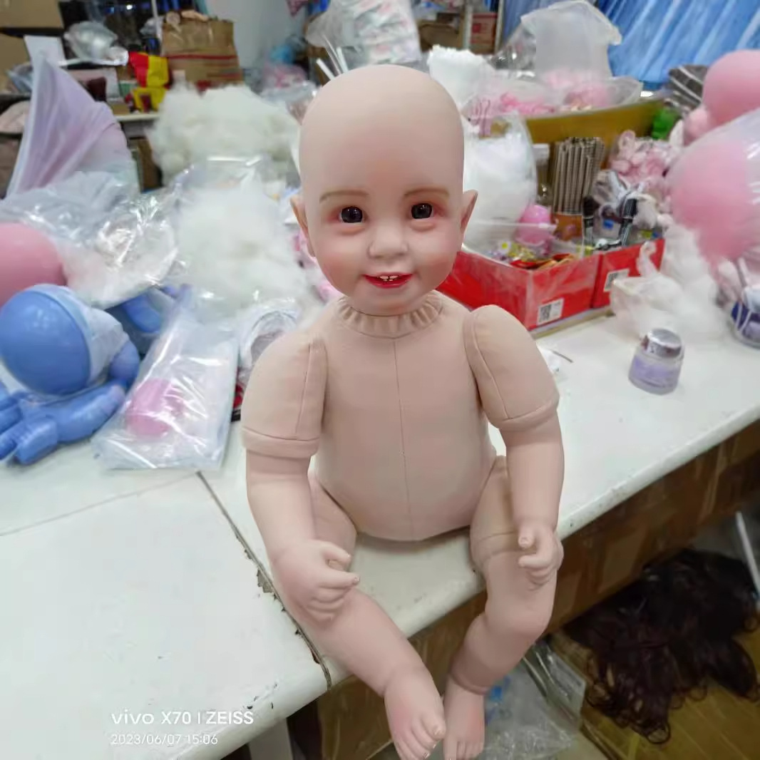 Nueva muñeca desnuda de seis dientes con cabello colorido de alta calidad