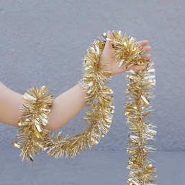 新款浅金色泡丝毛条茜草圣诞节婚礼庆典节日派对装饰彩条拉花彩带