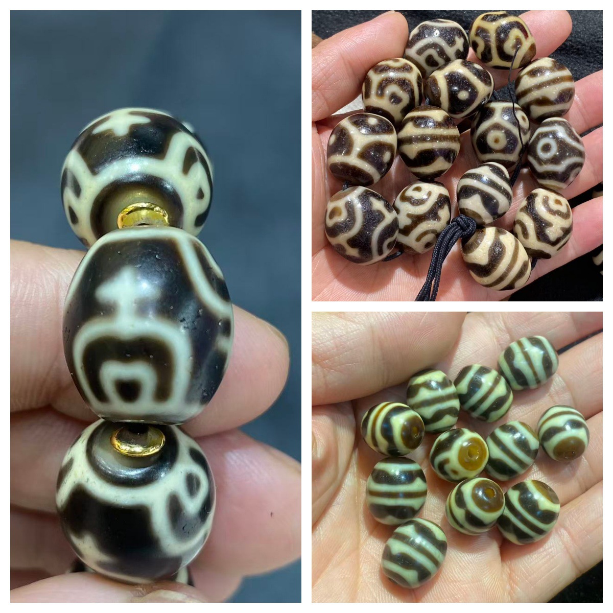 Taiwanese craftsmanship, including the Ken Lao Chao/Jiancheng ivory yellow agate dzi beads with weathered patina, loose beads bracelet and necklace.