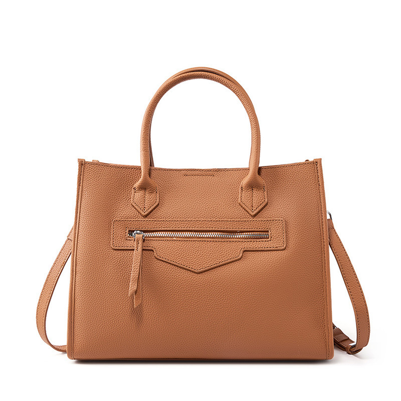Large Capacity Women's Genuine Leather Tote Bag, Niche Designer Luxury Commuter Laptop Briefcase - Thumbnail 8