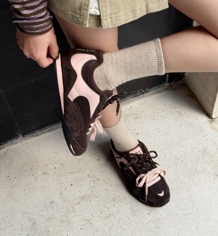 SML真皮女鞋2025秋季新款双鞋带拼色德训鞋百搭阿甘鞋运动休闲鞋|undefined